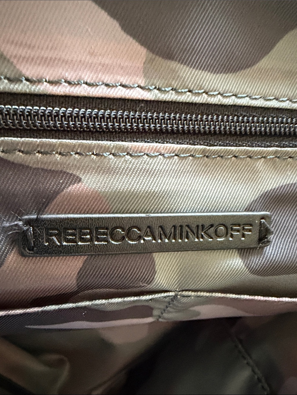 NEW Rebecca Minkoff Camo Washed Nylon Tote Bag - Green Camo - Picture 10 of 14